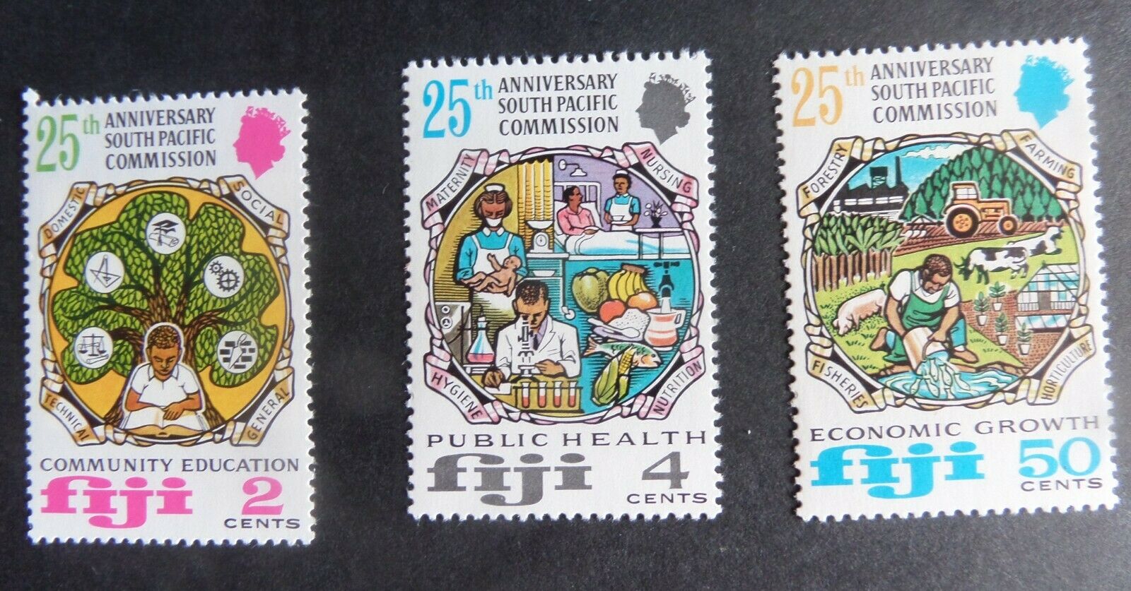 Fiji 1972 25th Ann South Pacific Commission Sg454/6 Mnh Um Unmounted